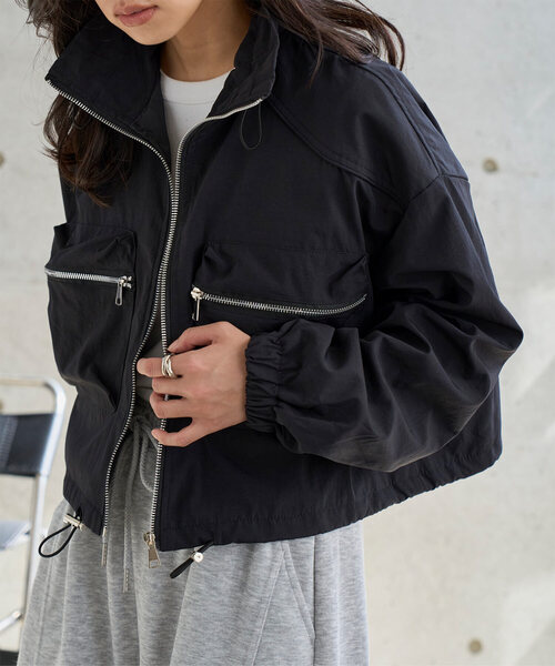 pinue シャーリングスリーブブルゾン（BLACK） シャーリングスリーブブルゾン（BLACK） - PINUE