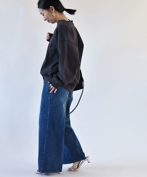 「quaranciel」 スウェットカットソー ONE SIZE ライトブルー レディース_画像9