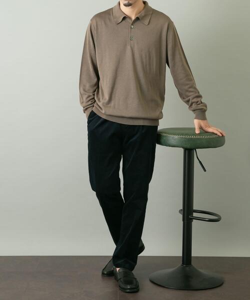 「URBAN RESEARCH ROSSO MEN」 長袖ポロシャツ LARGE ブラック メンズ_画像7