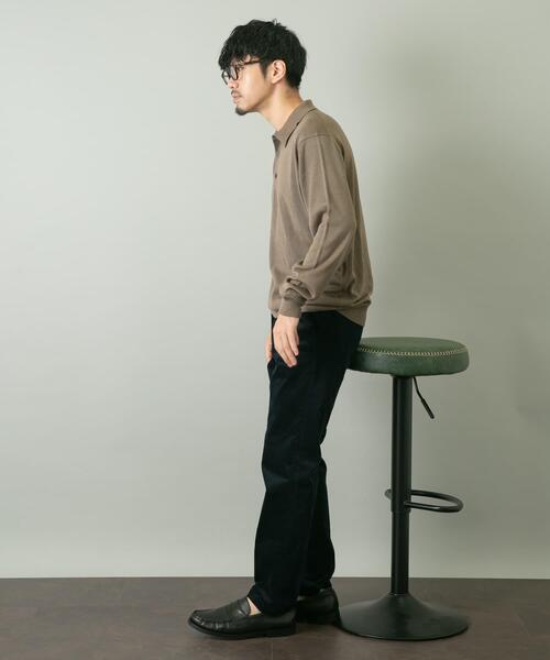 「URBAN RESEARCH ROSSO MEN」 長袖ポロシャツ LARGE ブラック メンズ_画像9
