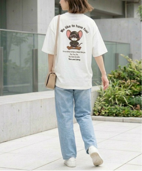 tシャツ 「TOM ＆ JERRY/トムとジェリー」キャラクターサガラ刺繍半袖T