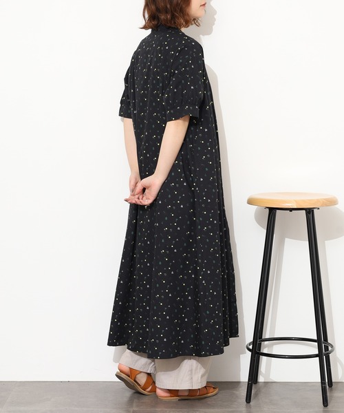 Emago（イマゴ） シャツワンピース お散歩プリントワンピース 半端袖