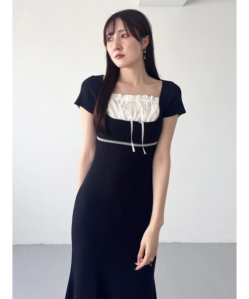 MERCURYDUO（マーキュリーデュオ） ワンピース 半袖 レースレイヤード