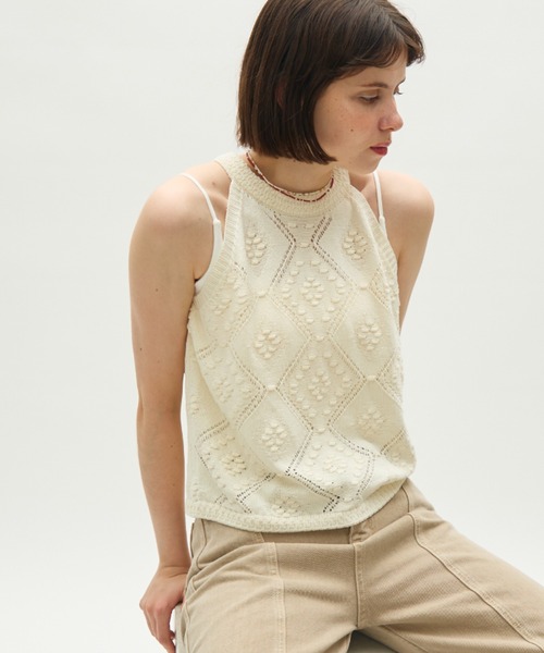 full/fill. タンクトップ ノースリーブ halter neck knit tank