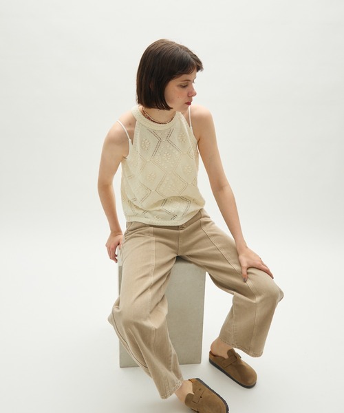 full/fill. タンクトップ ノースリーブ halter neck knit tank