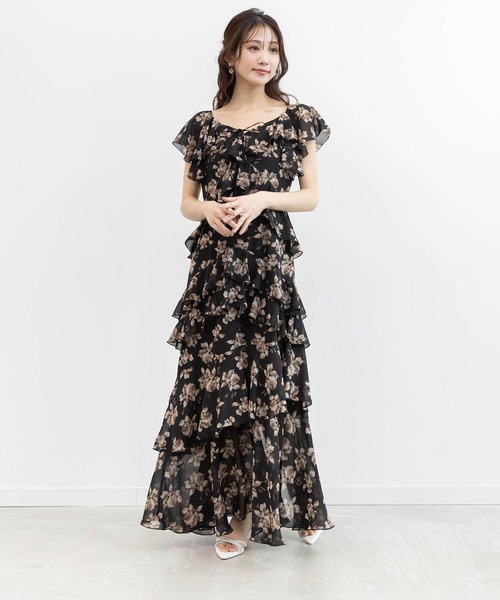 RANDA ラッフルフリルシフォンワンピース RANDA（ランダ） ワンピース ラッフルフリルシフォンワンピース