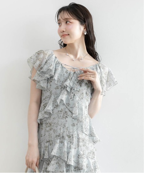 RANDA（ランダ） ワンピース ラッフルフリルシフォンワンピース