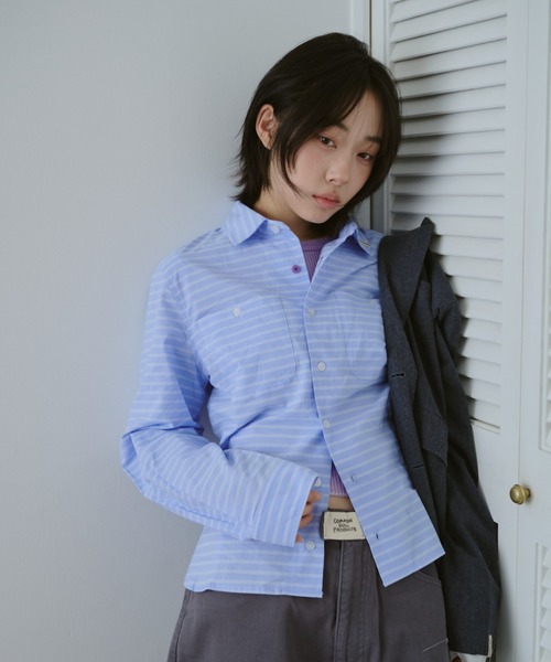 「common gull products.」 長袖シャツ SMALL ブルー レディース_画像3