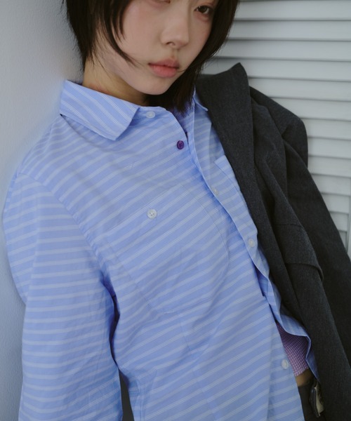 「common gull products.」 長袖シャツ SMALL ブルー レディース_画像6
