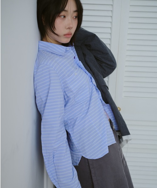 「common gull products.」 長袖シャツ SMALL ブルー レディース_画像7
