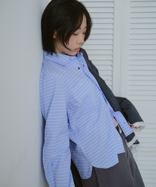 「common gull products.」 長袖シャツ SMALL ブルー レディース_画像8