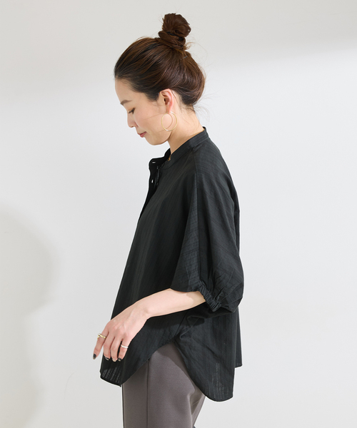 B.C STOCK（ベーセーストック） ブラウス シャツ 半袖 ウォッシャブル 