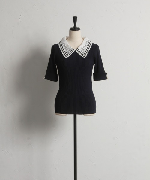 「tocco closet」 半袖ニット M ブラック レディース_画像3
