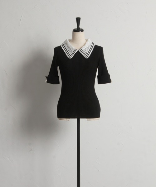 「tocco closet」 半袖ニット M ブラック レディース_画像5