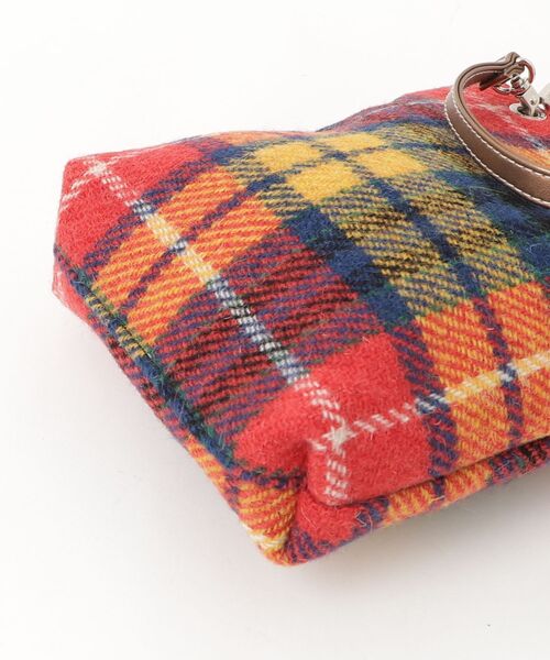 「HARRIS TWEED」 チェック柄2WAYバッグ「etoffeコラボ」 - レッド レディース_画像3