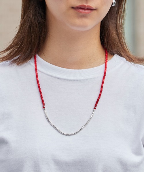 SunKu（サンク） ネックレス Red Vintage Beads/Turquoise ＆ Silver