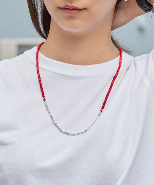 SunKu（サンク） ネックレス Red Vintage Beads/Turquoise ＆ Silver