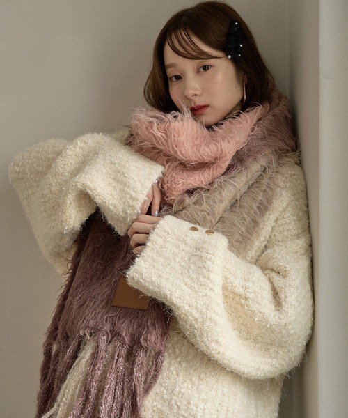 マフラー ストール original pattern shaggy muffler / オリジナルパターンシャギーマフラー レディース | mideal | 03
