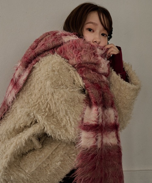 マフラー ストール original pattern shaggy muffler / オリジナルパターンシャギーマフラー レディース | mideal