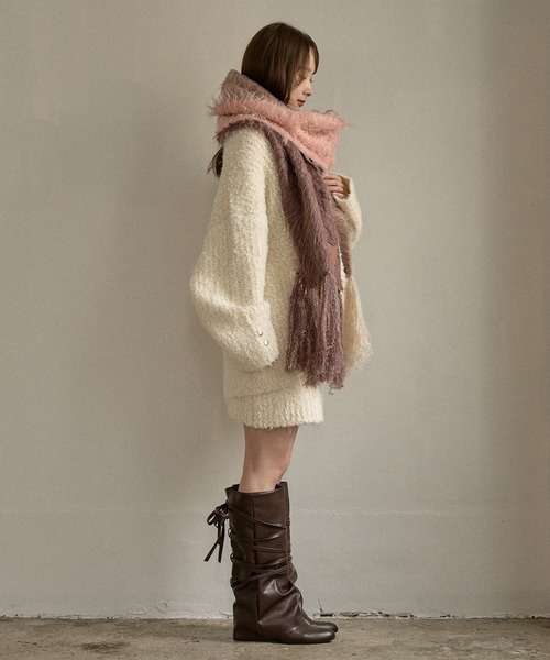 マフラー ストール original pattern shaggy muffler / オリジナルパターンシャギーマフラー レディース | mideal | 20