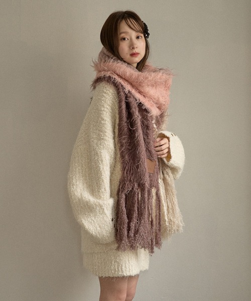 マフラー ストール original pattern shaggy muffler / オリジナルパターンシャギーマフラー レディース | mideal | 16
