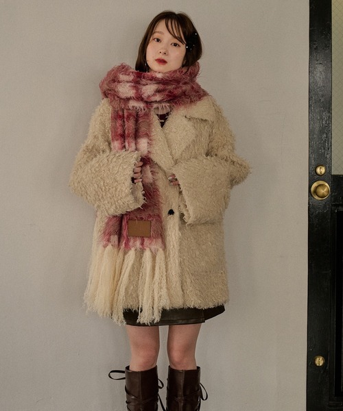 マフラー ストール original pattern shaggy muffler / オリジナルパターンシャギーマフラー レディース | mideal | 08