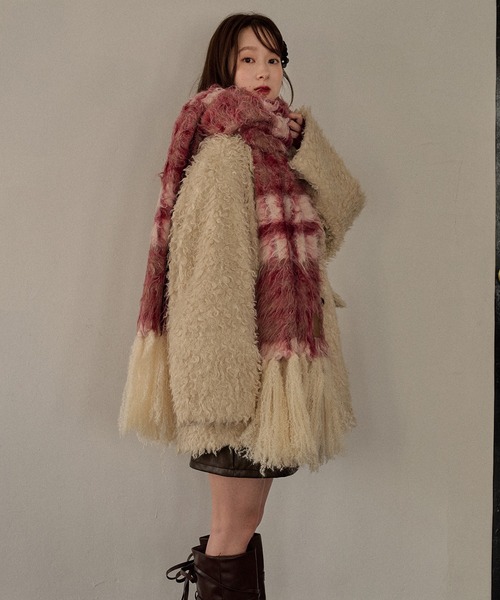 マフラー ストール original pattern shaggy muffler / オリジナルパターンシャギーマフラー レディース | mideal | 09
