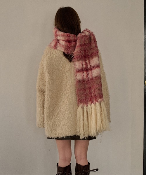 マフラー ストール original pattern shaggy muffler / オリジナルパターンシャギーマフラー レディース | mideal | 10