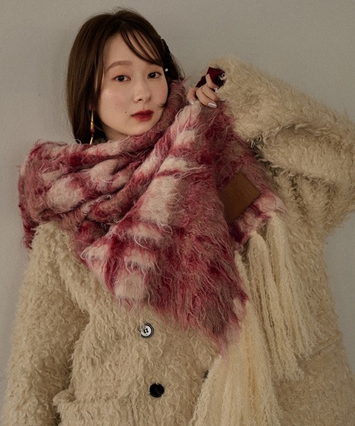 マフラー ストール original pattern shaggy muffler / オリジナルパターンシャギーマフラー レディース | mideal | 05