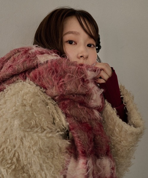 マフラー ストール original pattern shaggy muffler / オリジナルパターンシャギーマフラー レディース | mideal | 06