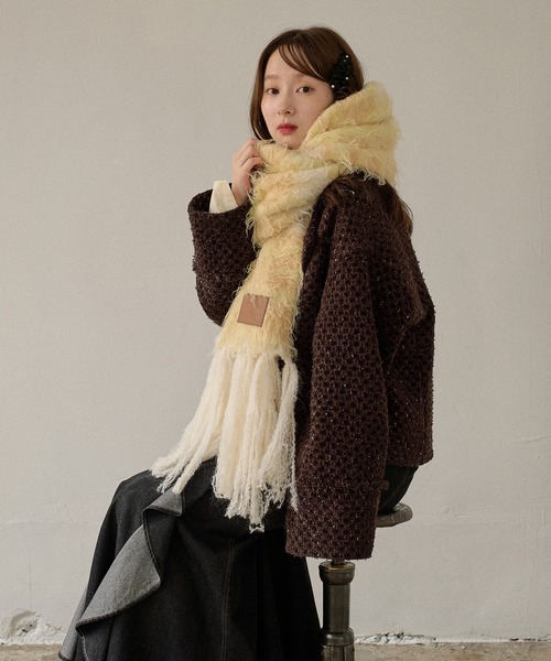 マフラー ストール original pattern shaggy muffler / オリジナルパターンシャギーマフラー レディース | mideal | 23