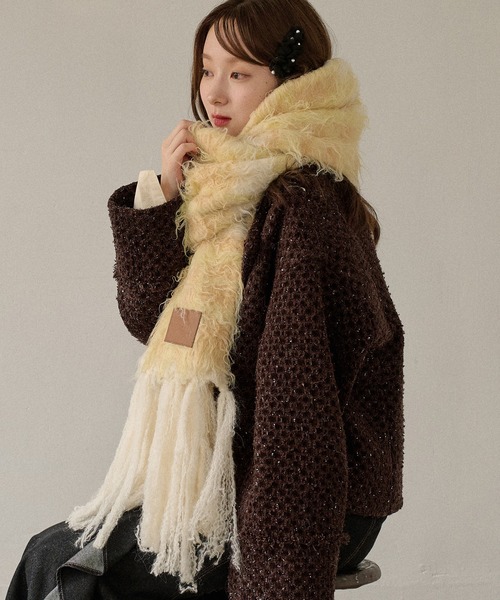 マフラー ストール original pattern shaggy muffler / オリジナルパターンシャギーマフラー レディース | mideal | 22