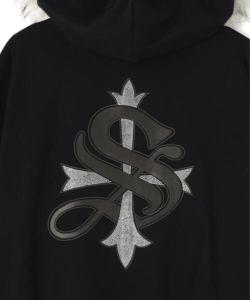 【美品】SUPPLIER サプライヤー ファーパーカー Sロゴ ブラックLサイズ SUPPLIER（サプライヤー） パーカー SUPPLIER/サプライヤー/Faux Fur