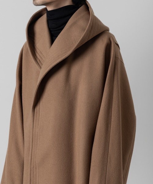 人気　atoアトウ　アンゴラ　LAMP MELTON HOODED COAT L ATO（アトウ） コート ジャケット ENGLAND LAMB MELTON HOOD COAT