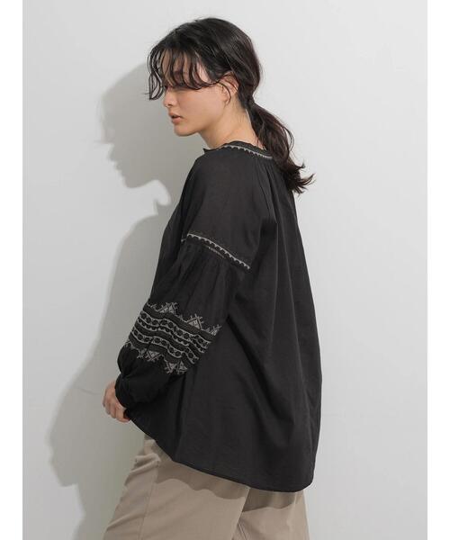 AMERICAN HOLIC シャツ ブラウス デザインスリーブスキッパーシャツ 