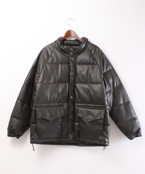 SUGGESTION ダウンジャケット ダウン 「SUGGESTION」PU/フェイクレザー