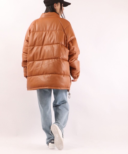 SUGGESTION ダウンジャケット ダウン 「SUGGESTION」PU/フェイクレザー