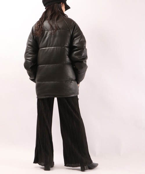 SUGGESTION ダウンジャケット ダウン 「SUGGESTION」PU/フェイクレザー