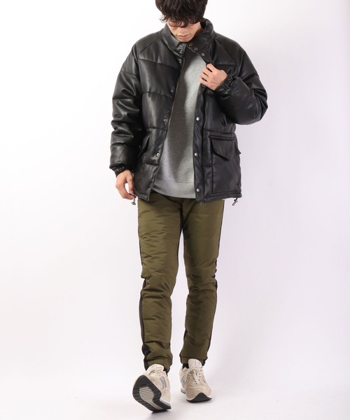 SUGGESTION ダウンジャケット ダウン 「SUGGESTION」PU/フェイクレザー