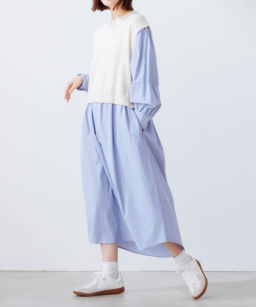 全商品オープニング価格 ワンピース 静電気防止 ドッキングニットベスト風ワンピース ワンピース カラー ネイビー Www Scheuermann Gmbh De