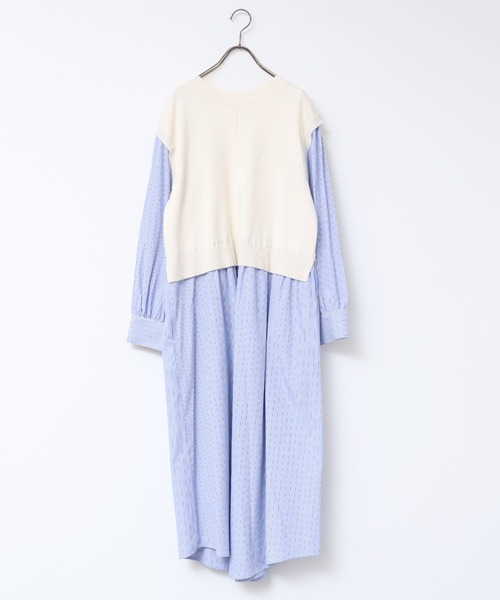 最低価格の ワンピース ドッキングニットベスト風ワンピース 静電気防止 ワンピース サイズ Free レディース Mサイズ相当 Reflect Com Pl