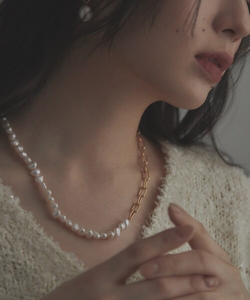 COCOSHNIK（ココシュニック） ネックレス シルバー バロックパール