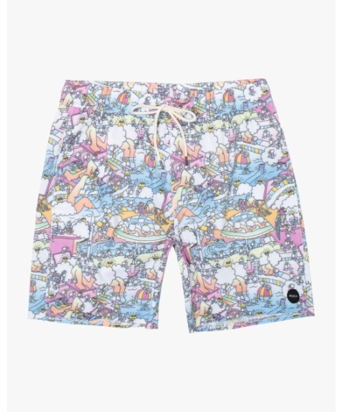 水着 Rvca メンズ Barnes Elastic Short ボードショーツ サーフトランクス ルーカウエストゴム水着 人気商品は