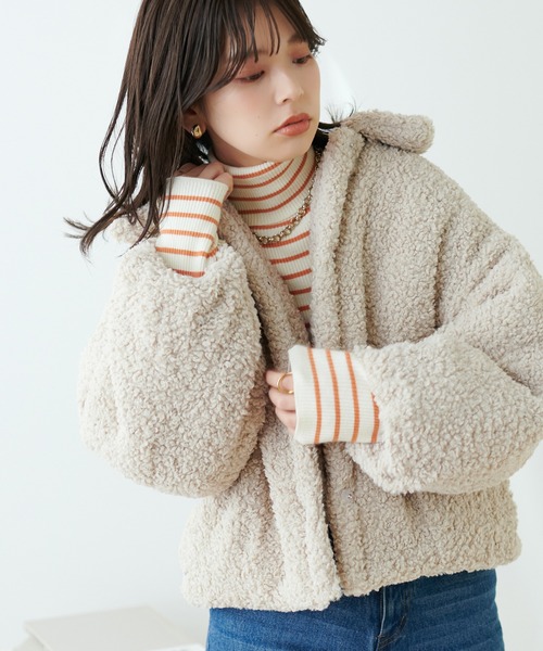 natural couture アウター ぽわ袖ボアコート : ZOZOTOWN Yahoo!店 