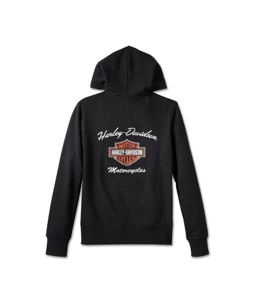 パーカー スペシャルバー＆シールドジップフロントパーカー レディース Harley Davidson パーカー スペシャルバー＆シールドジップ