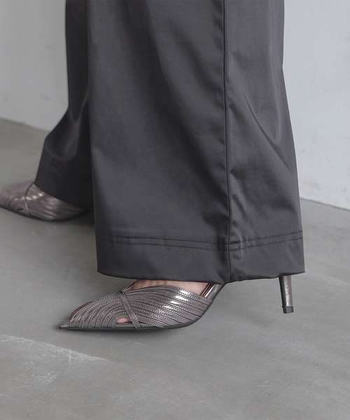 パンプス ポインテッドメタリックストラップヒールサンダル_17