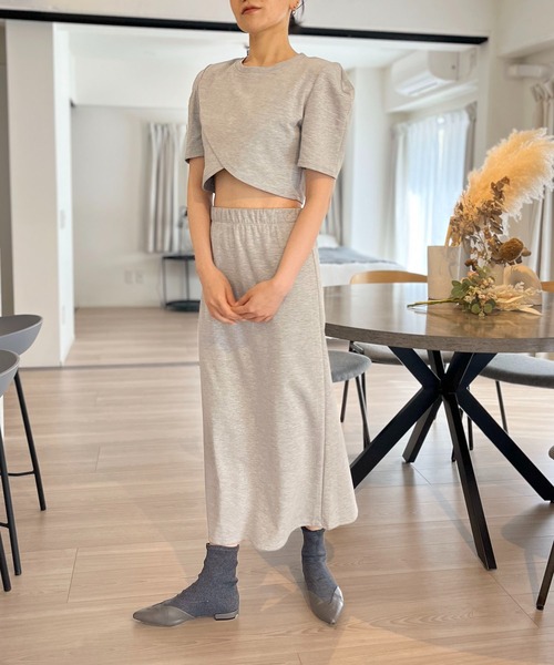 Jewelobe（ジュエローブ） セットアップ カシュクールヘムクロップド