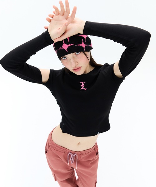LUVISTRUE tシャツ LUV IS TRUE × atmos pink RC L LOGO SUNGRIP