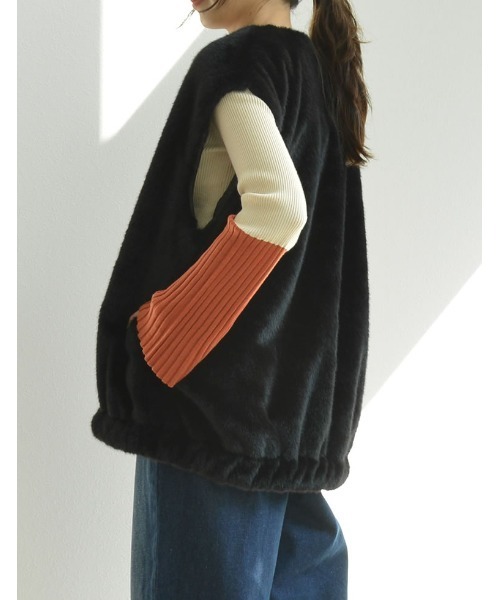 Re:EDIT（リエディ） ダウンベスト ベスト 丈が選べるフェイクファー