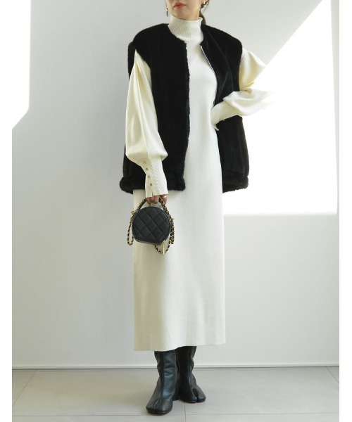 Re:EDIT（リエディ） ダウンベスト ベスト 丈が選べるフェイクファー